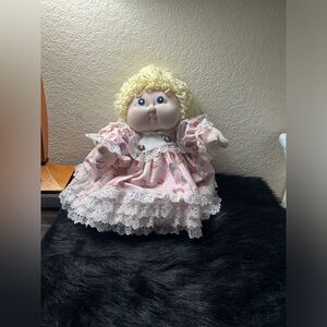 Vintage Handmade Cloth  doll  Like Rag Doll Yellow Yarn Hair